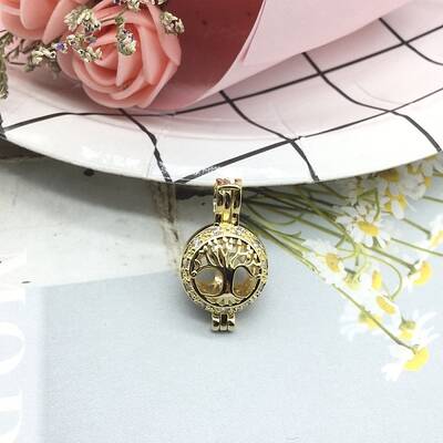 Brass Bead Cage Pendants