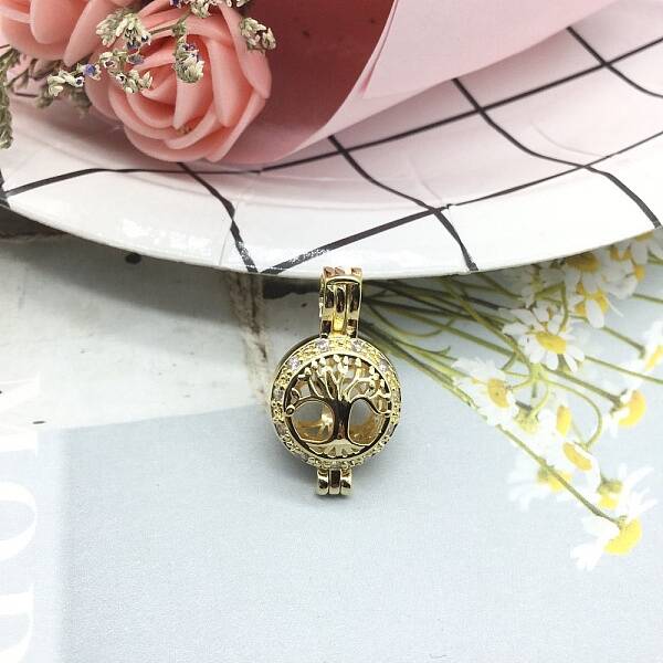 Brass Bead Cage Pendants