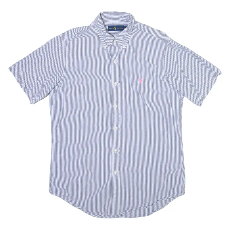 RALPH LAUREN Mens Shirt Blue Striped M
