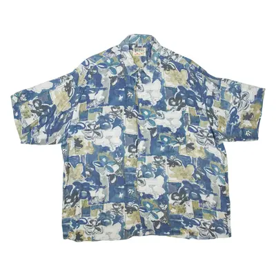 BRITISH COLONY Mens Shirt Blue Crazy Pattern XL
