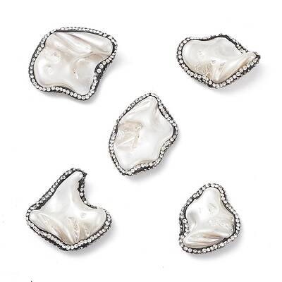 Electroplated Natural Freshwater Shell Nuggets Beads