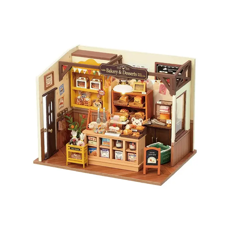 Rolife Becka's Baking House Miniature House Kit DIY Mini Dollhouse with Accessories Tiny Store with LED Light christmas 2024 ...