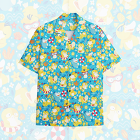 FERITTO Pokemon Duck Hawaiian Shirt - Breathable, Comfortable, Short Sleeves, Summer Vacation, Perfect Gift for Him, Papa Tro...