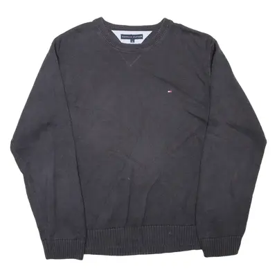 TOMMY HILFIGER Mens Jumper Black Tight Knit XL