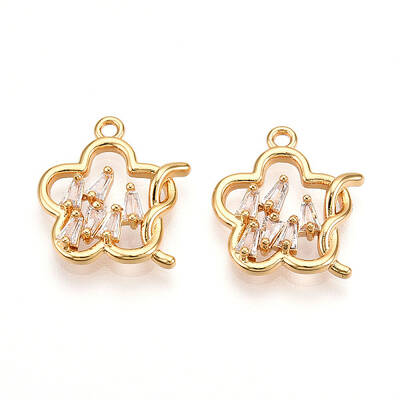 Brass Micro Pave Cubic Zirconia Pendants