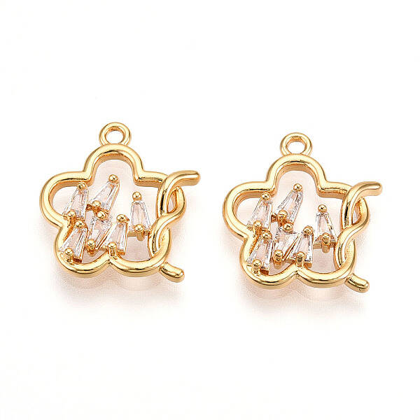 Brass Micro Pave Cubic Zirconia Pendants