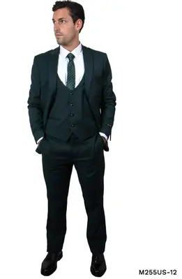 Formal    Tazio Men's 3-Piece Ultra Slim Fit Business Suit - Formal Executive Style
