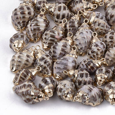 Electroplate Spiral Shell Pendants