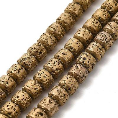 Electroplated Natural Lava Rock Beads Strands