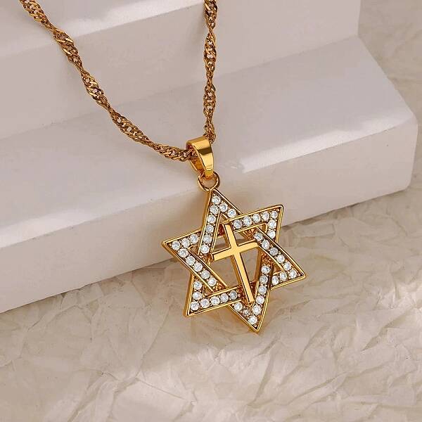 304 Stainless Steel Micro Pave Clear Cubic Zirconia Pendant Necklaces for Women