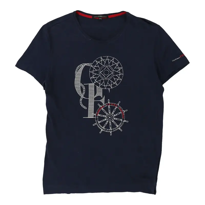 Gianfranco Ferre Graphic T-Shirt - XL Navy Cotton