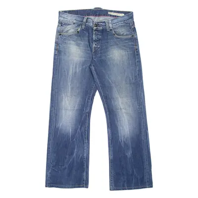 HILFIGER DENIM Rogar Mens Jeans Blue Regular Bootcut Stone Wash W34 L32