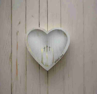 Heart shaped prayer bowl, blessing bowl, cross, religious gift, Christian gift（White）