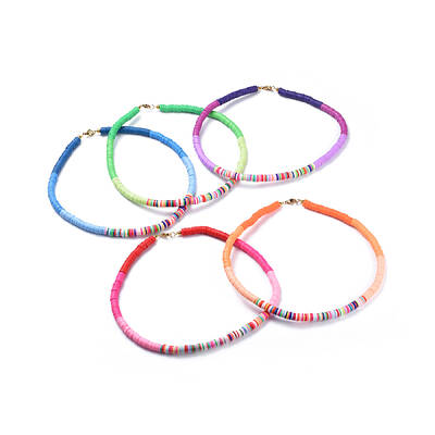Handmade Polymer Clay Heishi Beaded Necklaces