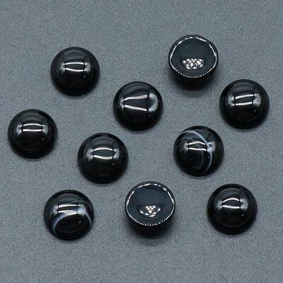 Natural Dyed & Heated Black Agate Cabochons