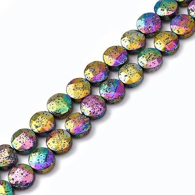 Electroplated Natural Lava Rock Beads Strands