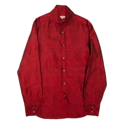 ROMEO GIGLI Mens Plain Shirt Red Long Sleeve M
