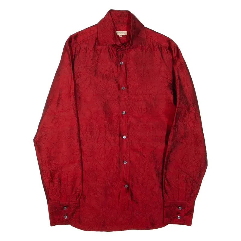 ROMEO GIGLI Mens Plain Shirt Red Long Sleeve M