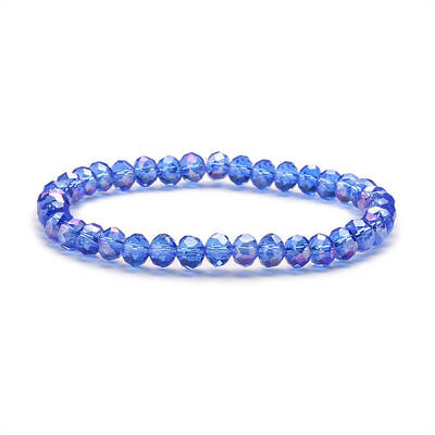 Fashionable Faceted Rondelle Glass Beads Stretch Bracelets for Women Girls Gift