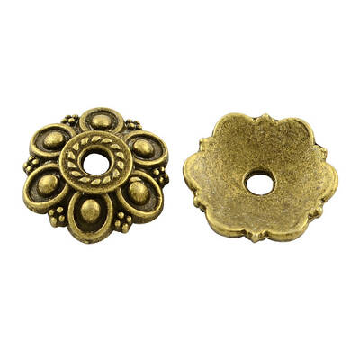 Tibetan Style Alloy Flower Bead Caps