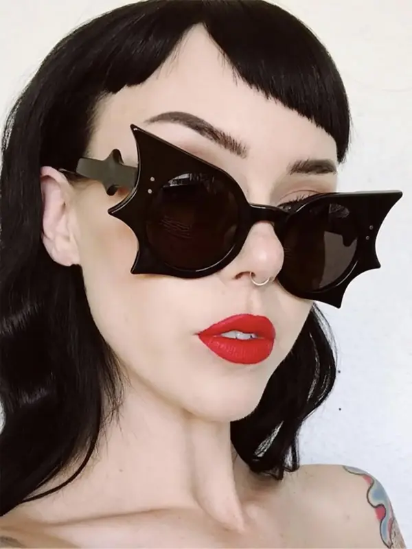 Halloween Themed Bat Design Sunglasses, Fashionable Sunglasses for Women & Men, Fashion Accessories for Party, Daily Clothing...