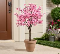 Wicker Park 3' Faux Cherry Blossom Tree Indoor Plants Flower Arrangement Garden Decor