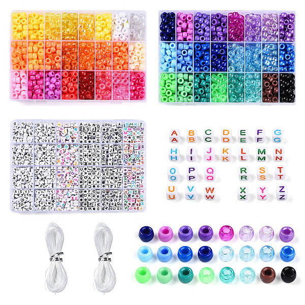 3 Boxs DIY Acrylic Beads Bracelets Making Kits