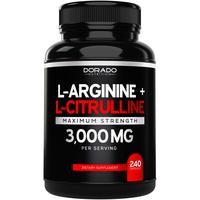 L Arginine L Citrulline 3000mg Supplement (240 Capsules) - Healthcare Fitness