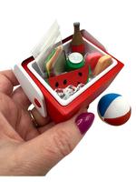 Mini 3D Printed Cooler w/ Ice, Popsicles, Sandwich, Sodas, Drinks, Watermelon, Beach Ball- Miniature Spring Summer Miniverse,...