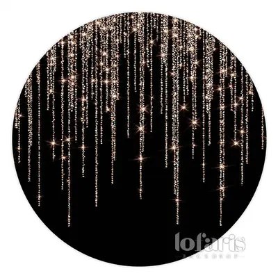 Aperturee Glitter Rose Gold Black Happy Birthday Circle Backdrop | Diy Birthday Backdrop | Simple Backdrop For Birthday | Cak...