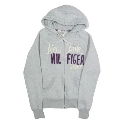 HILFIGER DENIM Womens Grey Hoodie Full Zip S