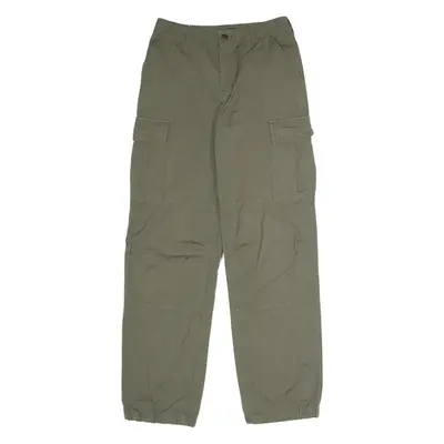 BAE Cargo Mens Canvas Trousers Green Regular Straight W26 L30