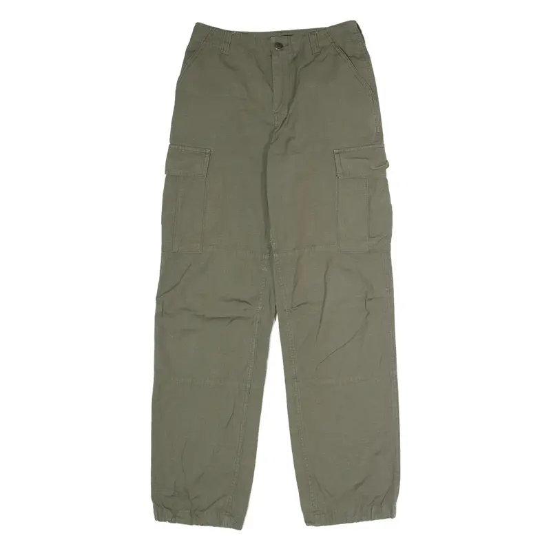 BAE Cargo Mens Canvas Trousers Green Regular Straight W26 L30
