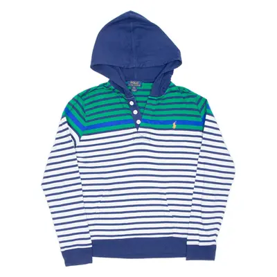 POLO RALPH LAUREN Striped Womens Blue Hoodie XL