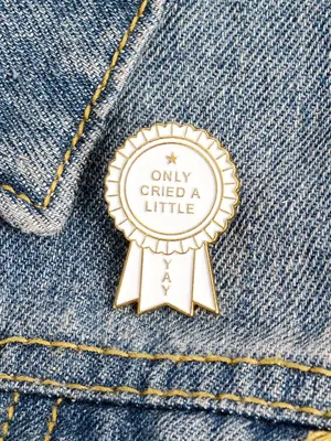 Y2k Letter only Cried a Little Design Geometric Brooch Pin for Girlfriend, Elegant 2024 New Fashion Alloy Badge Pins, Cut...