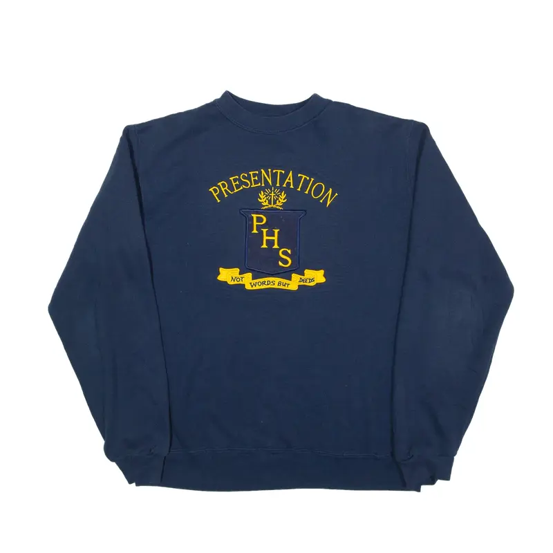 Presentation Not Words But Deeds Sweatshirt Blue Mens M