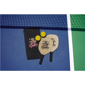 50 Promotional Fun On The Go Games Pickleball Set - Wooden Paddles