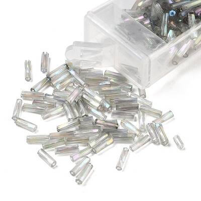 10G Ceylon Glass Twist Bugle Beads