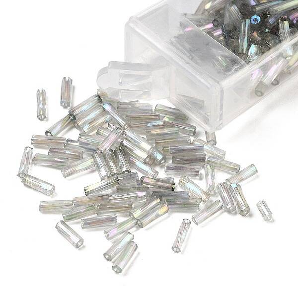 10G Ceylon Glass Twist Bugle Beads