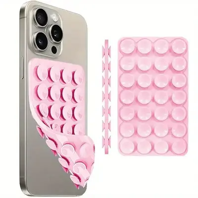 Double-sided Silicone Suction Cup Phone Case Mount, Hands-free Strong Grip Holder for Selfies & Videos, Ideal for Iphone & An...