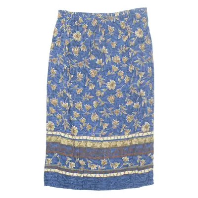 SAG HARBOR Womens Straight Skirt Blue Long Floral M