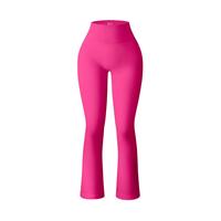 OQQ Women's bootcut Pants Ribbed Seamless Workout High Waist Bell Bottoms Flare Leggings