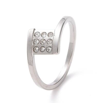 Crystal Rhinestone Square Finger Ring