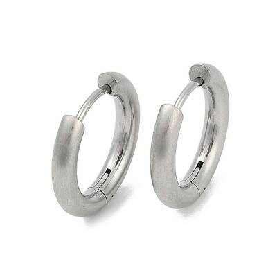 Tarnish Resistant Frosted 304 Stainless Steel Huggie Hoop Earrings for Women