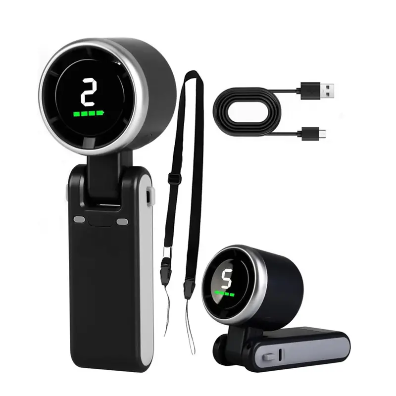 Portable Handheld Turbo Fan, 5 Gear Wind,4000mAh Battery Operated, Up to 10 Working Hours, 3 IN 1 Hand Fan Rechargeable with ...