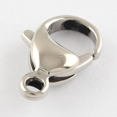 Non-Tarnish Polished 316 Surgical Stainless Steel Lobster Claw Clasps