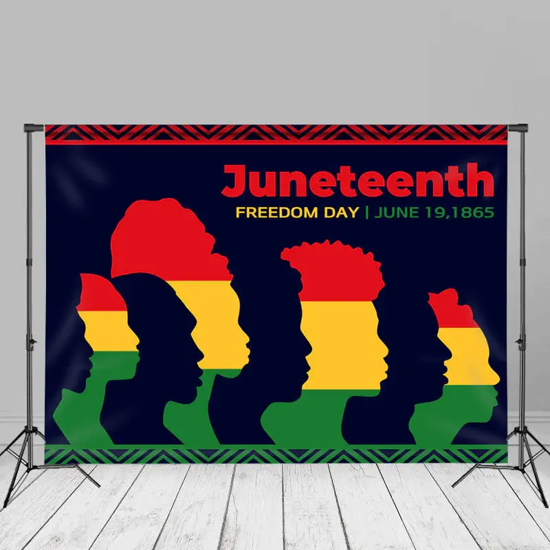 June 19 Faces Black Juneteenth Freedom Day Backdrop - Aperturee