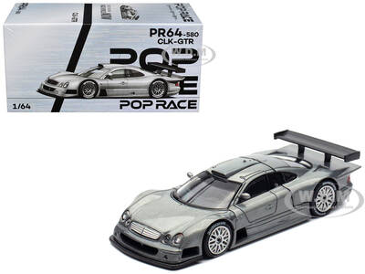 Mercedes-Benz CLK GTR Raw Metal 1/64 Diecast Model Car by Pop Race