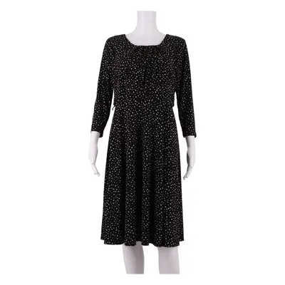 LAURA ASHLEY Womens Fit & Flare Dress Black Spotted Knee Length UK 12