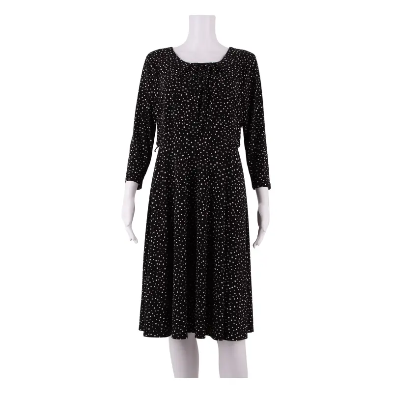 LAURA ASHLEY Womens Fit & Flare Dress Black Spotted Knee Length UK 12